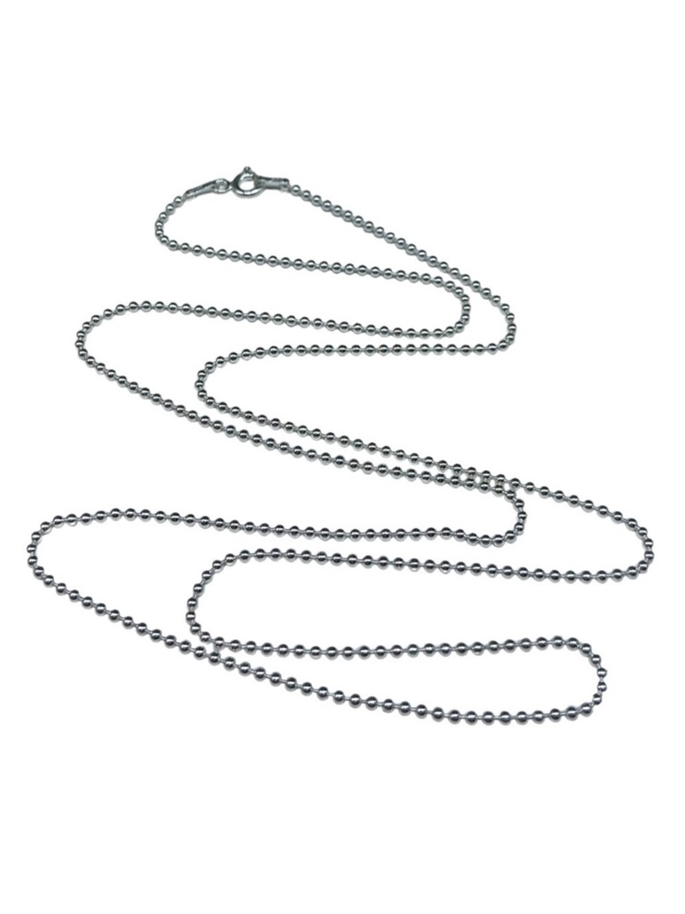 20” Sterling Silver Ball Beaded Chain Necklace Solid 925 Italy Italian Layering